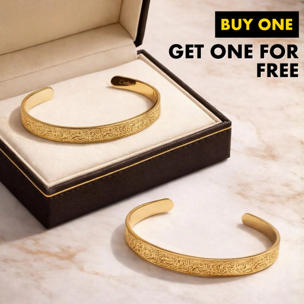 Buy 1 Get 1 Free – Ayatul Kursi Bracelet | 18K Gold Plated, Silver Islamic Bracelet for Faith
