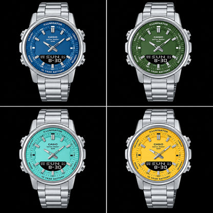 Casio Men's AMW-880D-9AVDF Watch – Stainless Steel Digital-Analog Sports Watch