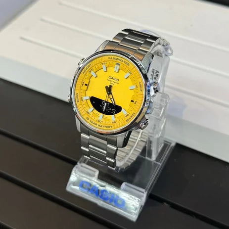 Casio Men's AMW-880D-9AVDF Watch – Stainless Steel Digital-Analog Sports Watch